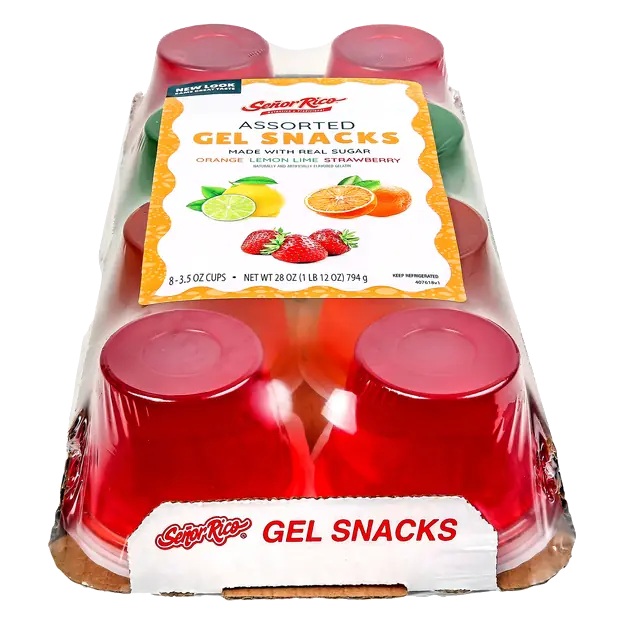 Assorted Flavors Gel Snacks Cups - 8 ct