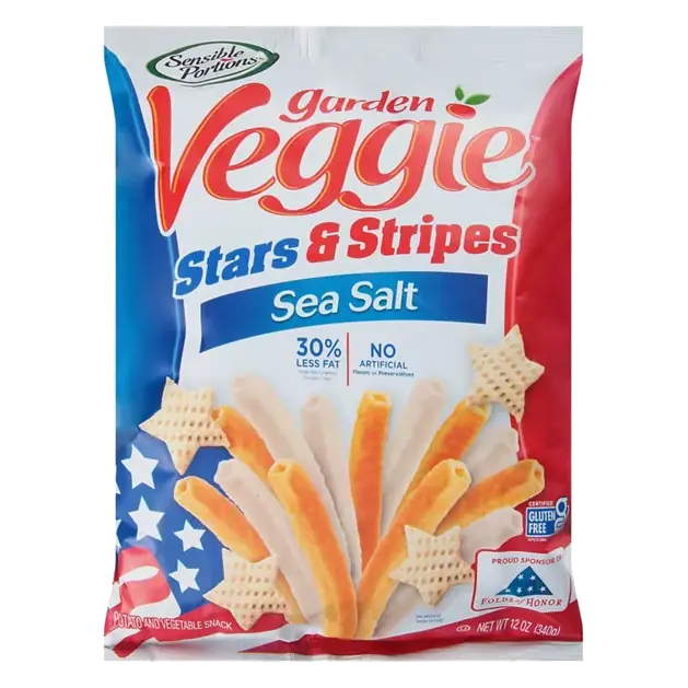 Garden Veggie Potato and Vegetable Snack, Sea Salt, Stars & Stripes
