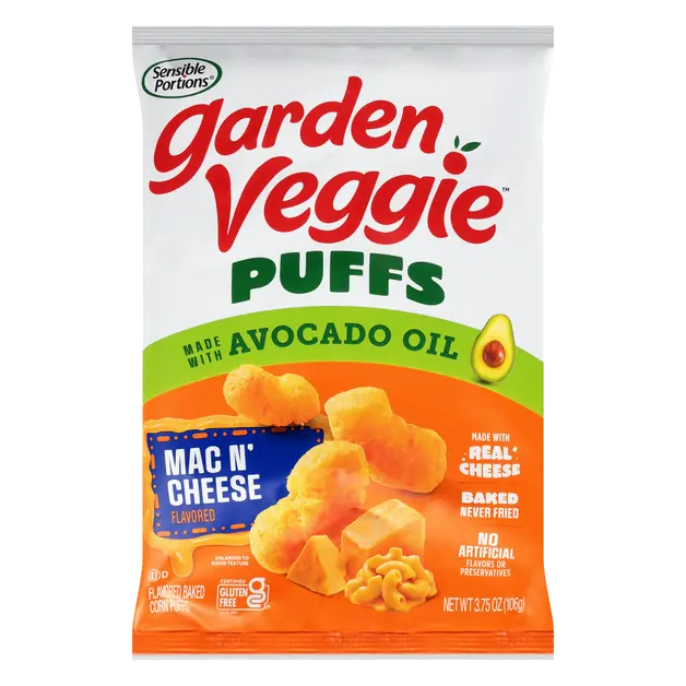 Sensible Portions Garden Veggie Puffs Mac N' Cheese Flavored Made with Avocado Oil