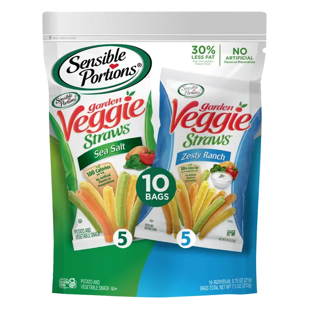 Garden Veggie Straws Sea Salt/Zesty Ranch - 10 ct