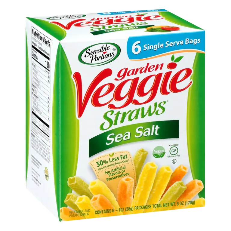 Garden Veggie Straws Vegetable and Potato Snack, Sea Salt