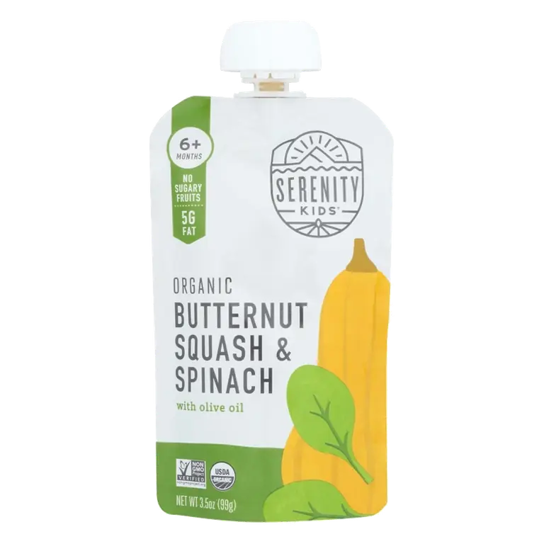 Serenity Kids - Pouch Butternut Squash & Spinach - Case of 6 - 3.5 oz
