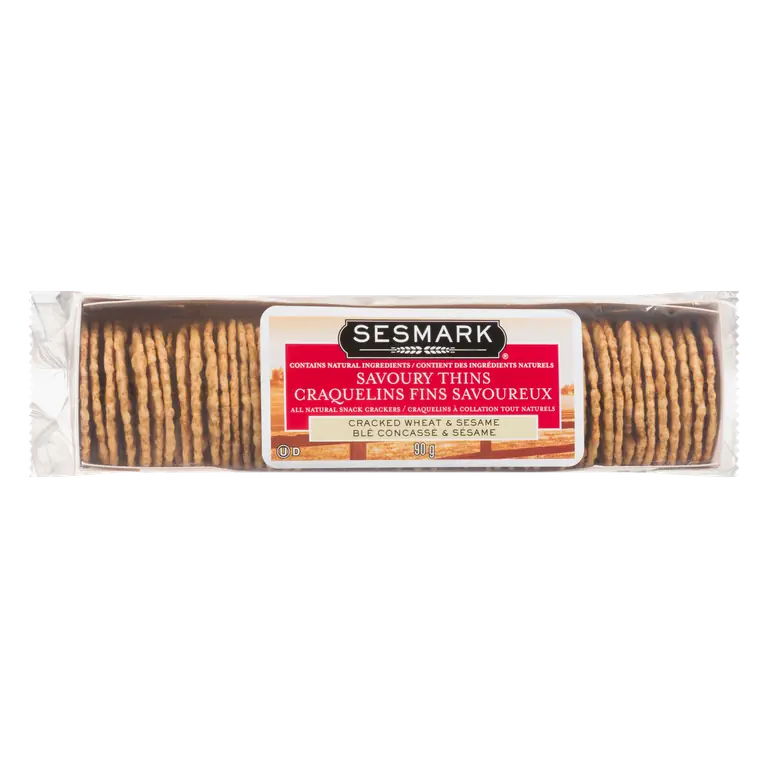 Crackers Savoury Thins Cracked Wheat And Sesame 90 g