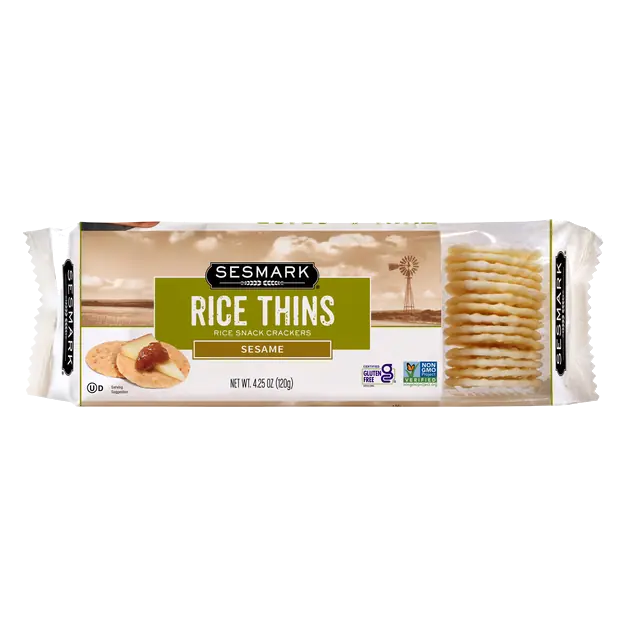 Gluten Free Sesame Rice Thins Crackers