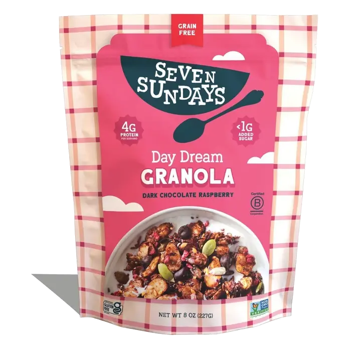 Seven Sundays Dark Chocolate Raspberry Granola, Daydream, 8oz