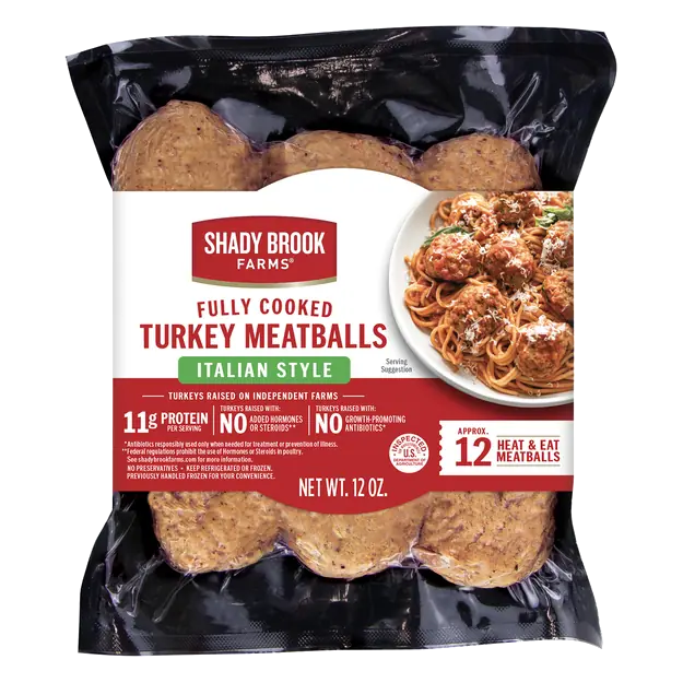 Fully Cooked Italian Style Turkey Meatballs - apx 12 ct