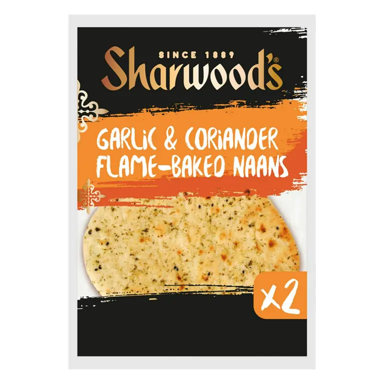 Garlic & Coriander Naan Breads x2