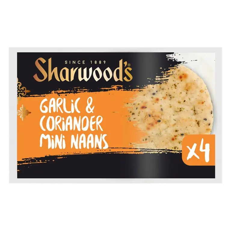 Indian Sides Garlic & Coriander Mini Naan Breads 4 Pack