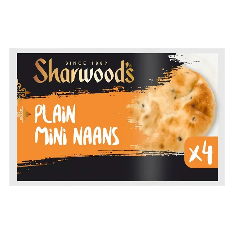Indian Sides Plain Mini Naan Breads 4 Pack