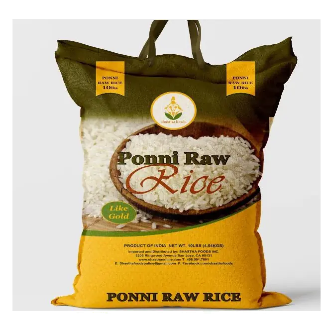 Shastha Traditional Earthy Flavor Ponni Raw Rice/ White Rice / Ponni Rice – Pack of 1 × 10 lbs