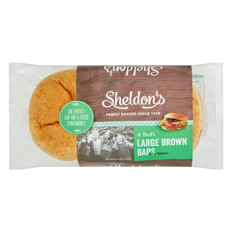 Sheldon's 4 Soft Large Brown Baps