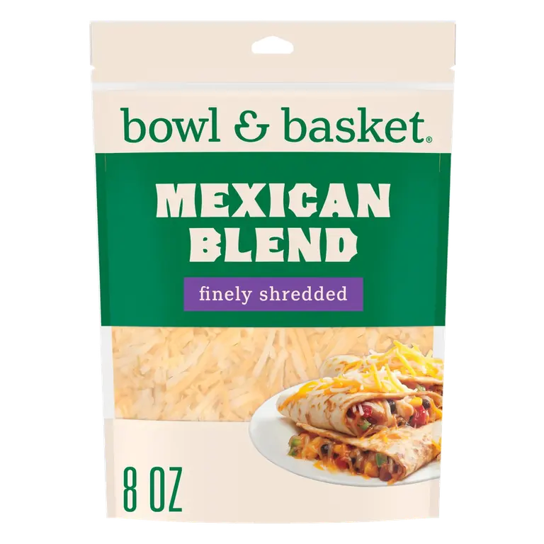 Mexican Style Blend Finely Shredded Natural Cheese, a Blend of Monterey Jack, Mild Cheddar, Asadero & Queso Quesadilla Cheeses