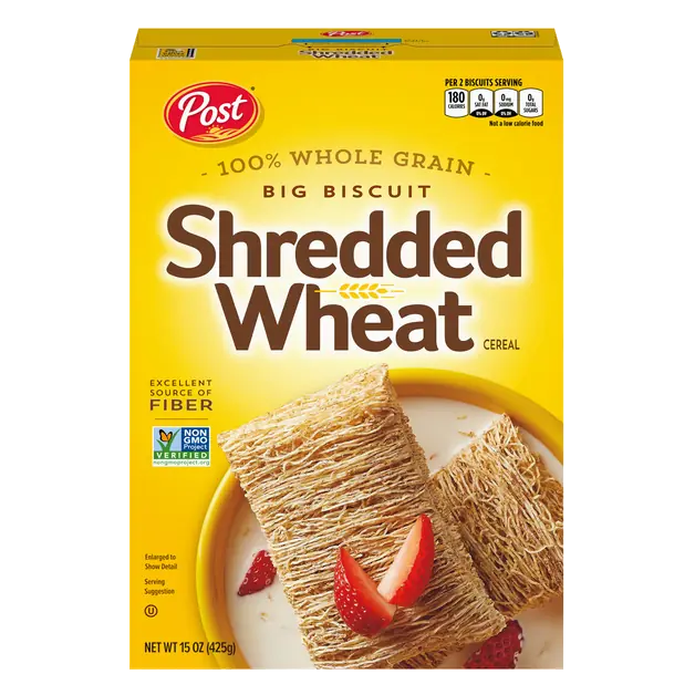 Post Shredded Wheat Big Biscuit Fiber Whole Grain Cereal