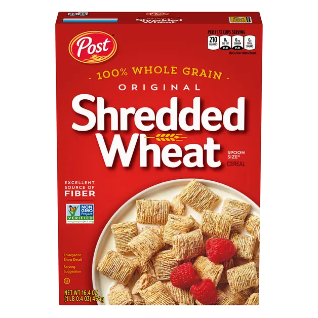 Post Shredded Wheat Original Spoon Size Fiber Whole Grain Cereal