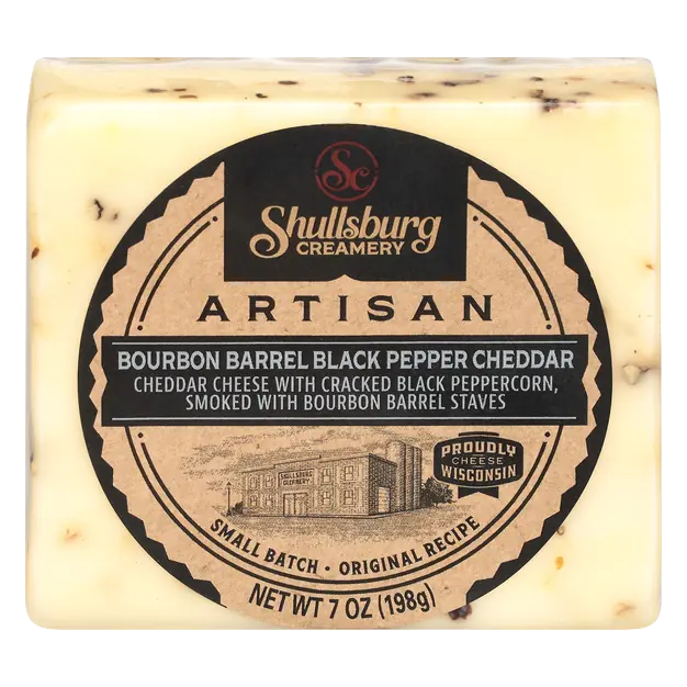 Artisan Bourbon Barrel Black Pepper Cheddar Cheese