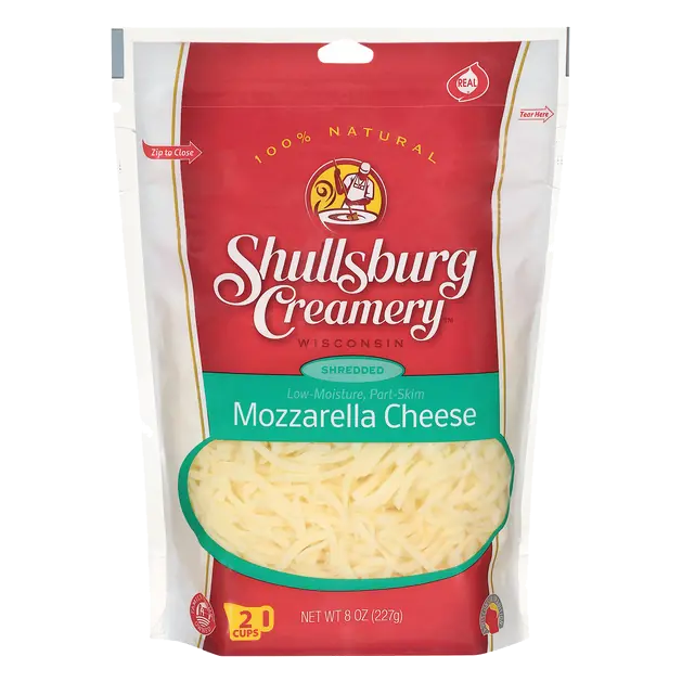 Shullsburg Creamery Low-Moisture Part-Skim Mozzarella Shredded Cheese 8 oz