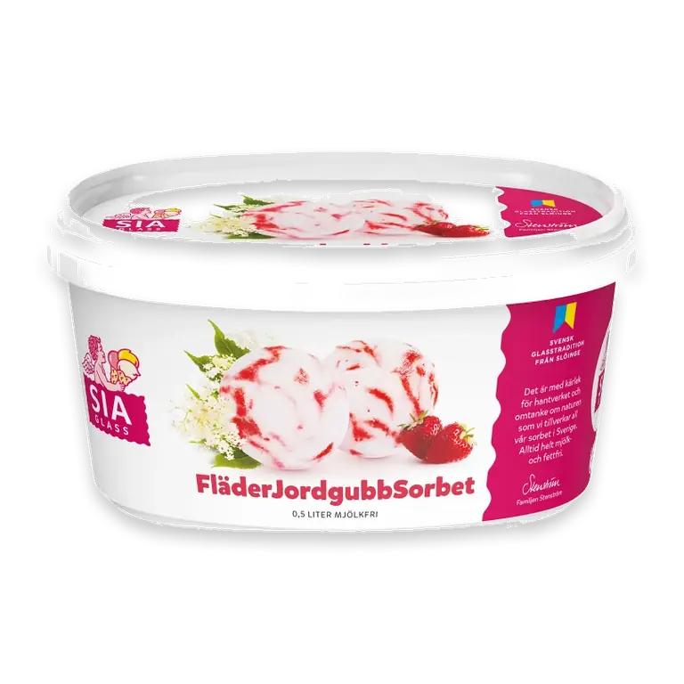 Fläder & jordgubbssorbet 500ml