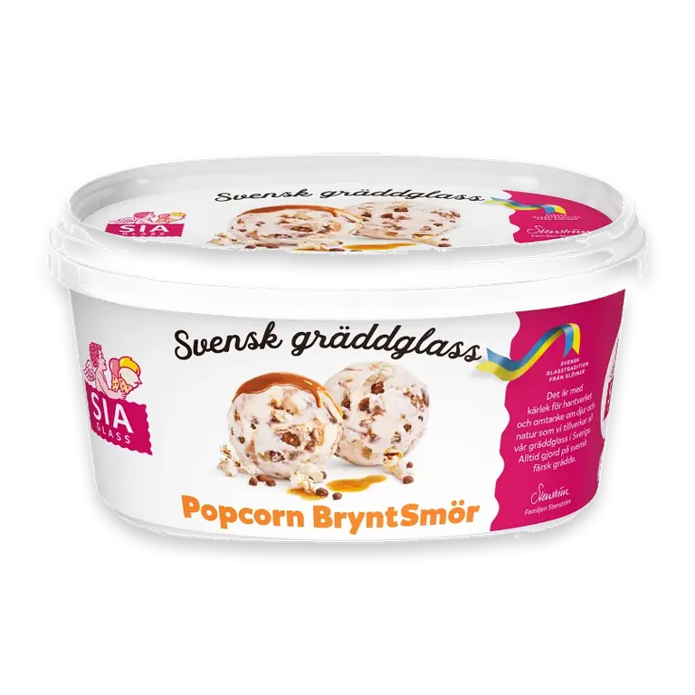 Glass Popcorn brynt smör 500ml