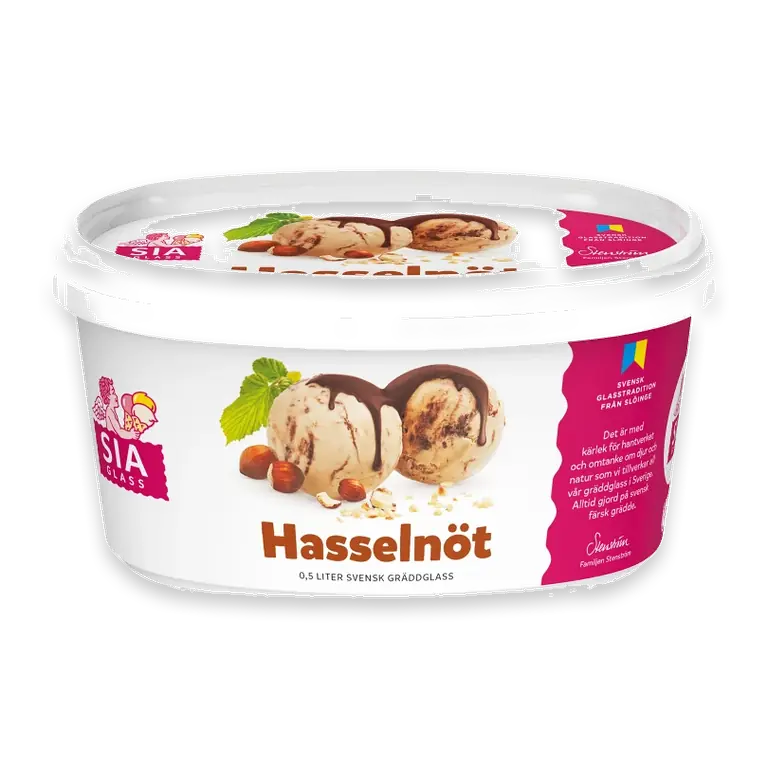 Gräddglass Hasselnöt 500ml