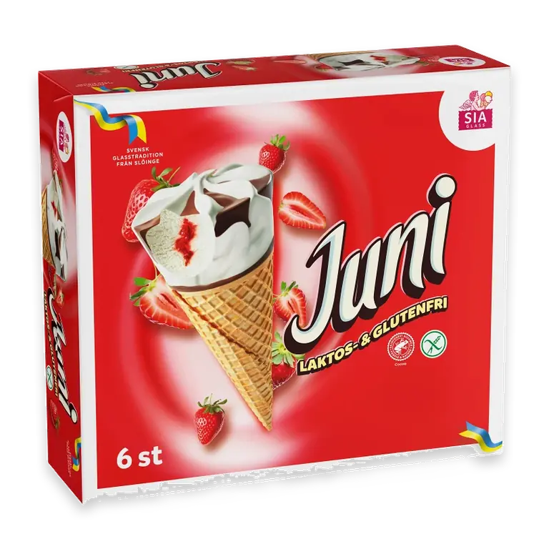 Gräddglass Juni laktosfri & glutenfri 6-p 780ml