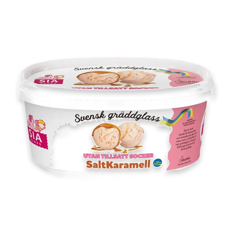 Gräddglass SaltKaramell utan tillsatt socker 750ml