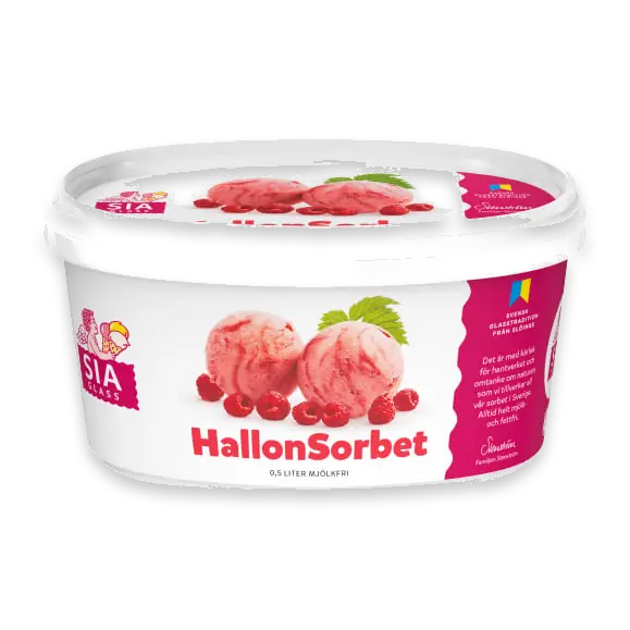 Hallonsorbet