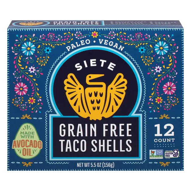 Gluten & Grain Free Vegan Hard Taco Shells - 12 ct