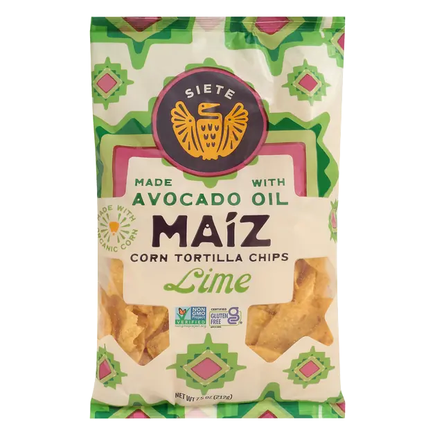 Organic Gluten Free Maiz Avocado Oil Lime Corn Tortilla Chips