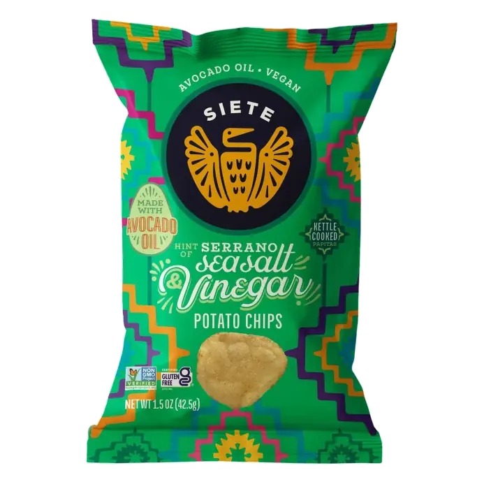 Siete Sea Salt & Vinegar Cooked Potato Chips, 1.5oz