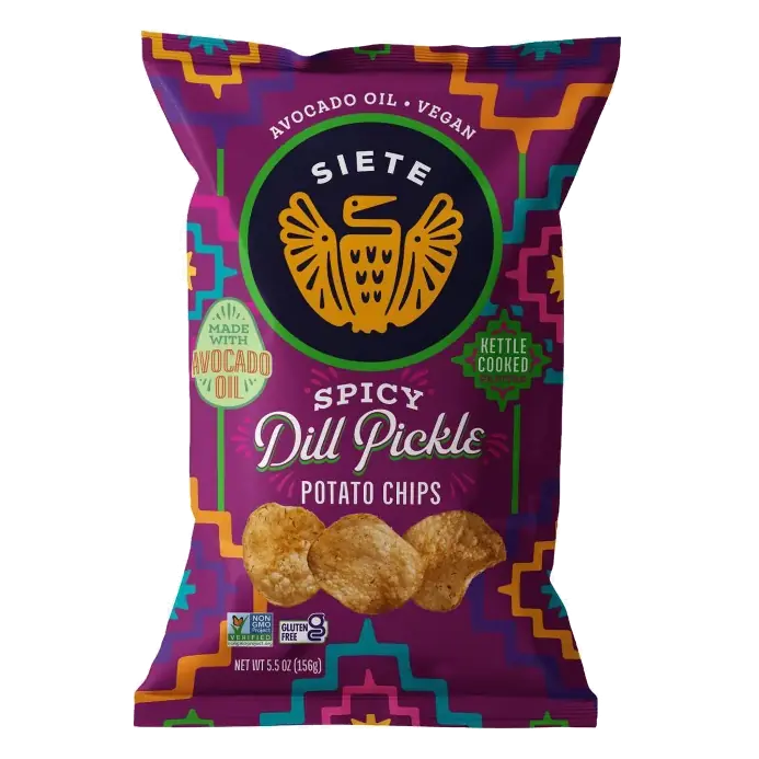 Siete Spicy Dill Pickle Kettle Cooked Potato Chips, 5.5oz