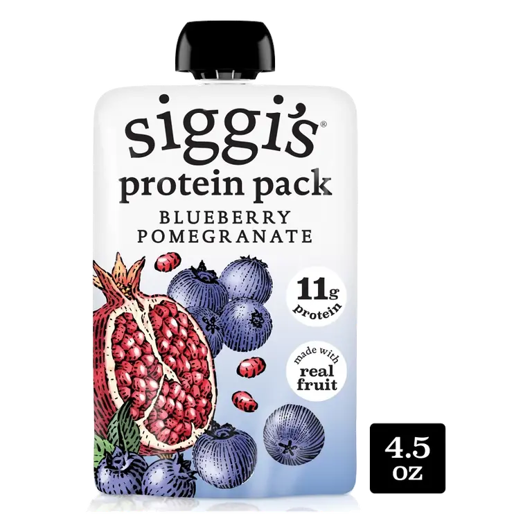 siggi's Blueberry Pomegranate Acai Traditional Yogurt, 4.5oz: 11g Protein, No Artificial Sweeteners, No High Fructose Corn Syrup