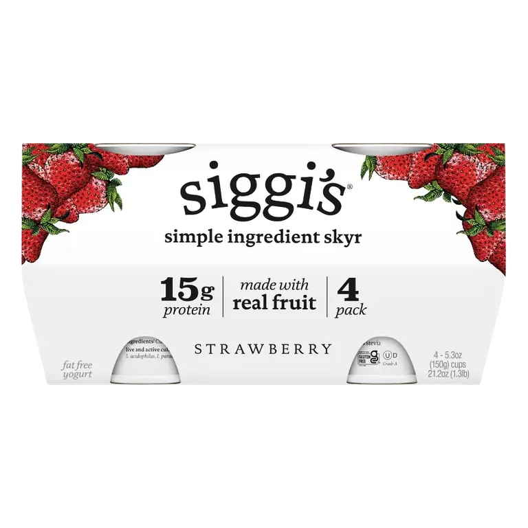 siggi's Icelandic Skyr Strawberry Non-Fat Yogurt, 5.3oz/4ct