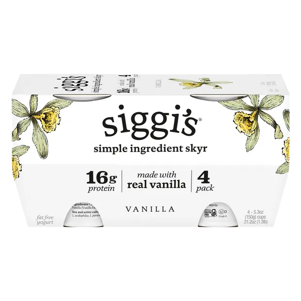 Non Fat Vanilla 16g Protein Skyr Yogurt Cups - 4 ct