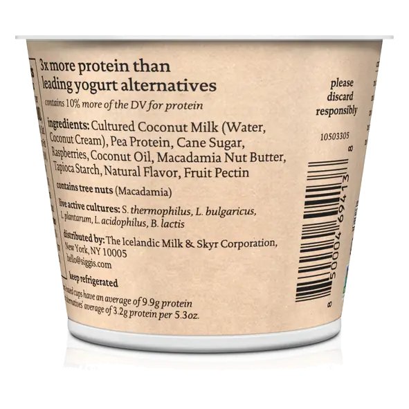 Siggis Plant Based Raspberry Yogurt