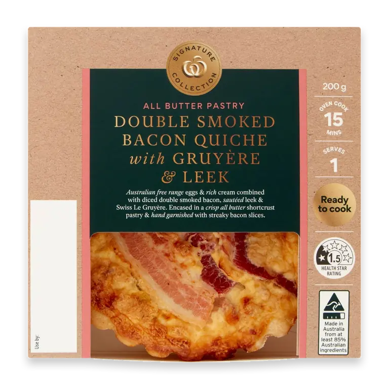 Double Smoked Bacon & Gruyere Quiche With Sauteed Leek