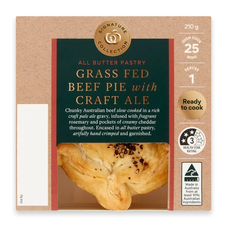 Grass Fed Beef Cheddar & Craft Ale Pie