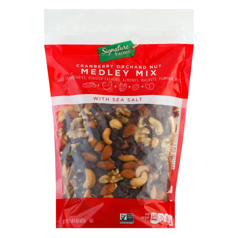 Cranberry Orchard Nut Dried Cranberries, Roasted Cashews, Almonds, Walnuts, Pumpkin Seeds Medley Mix with Sea Salt