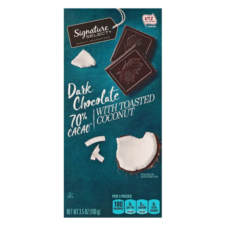70% Cacao Dark Chocolate with Toasted Coconut