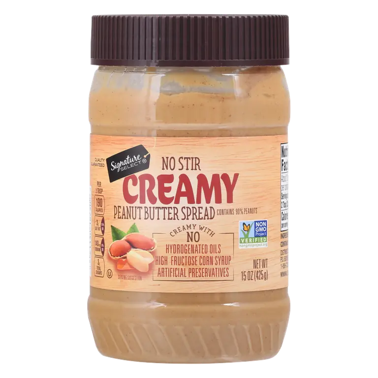 Creamy No Stir Peanut Butter Spread