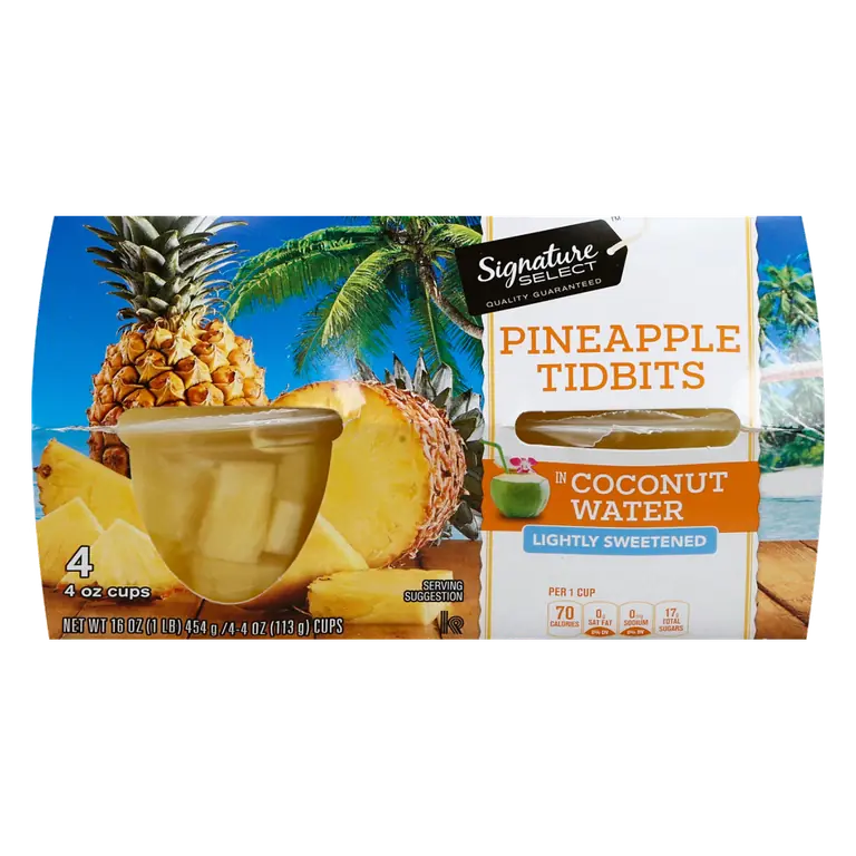 Lightly Sweetened Pineapple Tidbits in Coconut Water