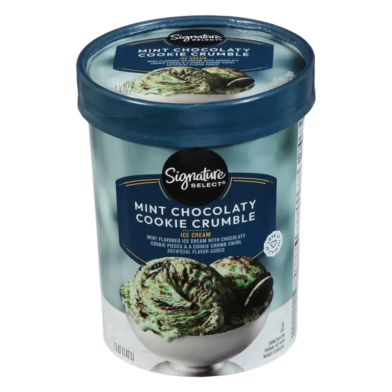 Mint Chocolaty Cookie Crumble Ice Cream with Chocolaty Cookie Pieces & a Cookie Crumb Swirl
