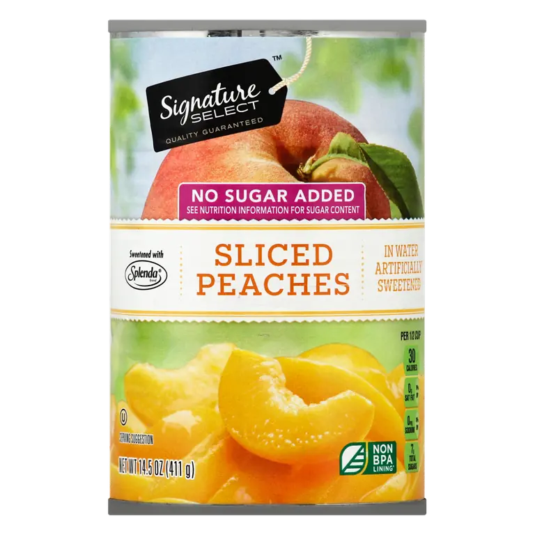 No Sugar Added Sliced Peaches in Water Sweetened