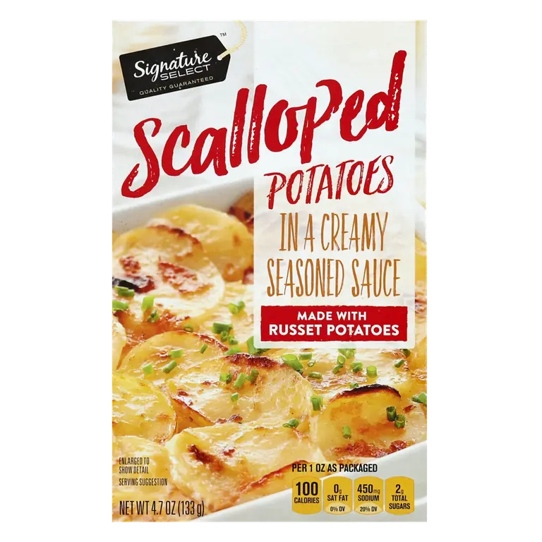 Scalloped Potatoes in a Creamy Seasoned Sauce Made with Russet Potatoes