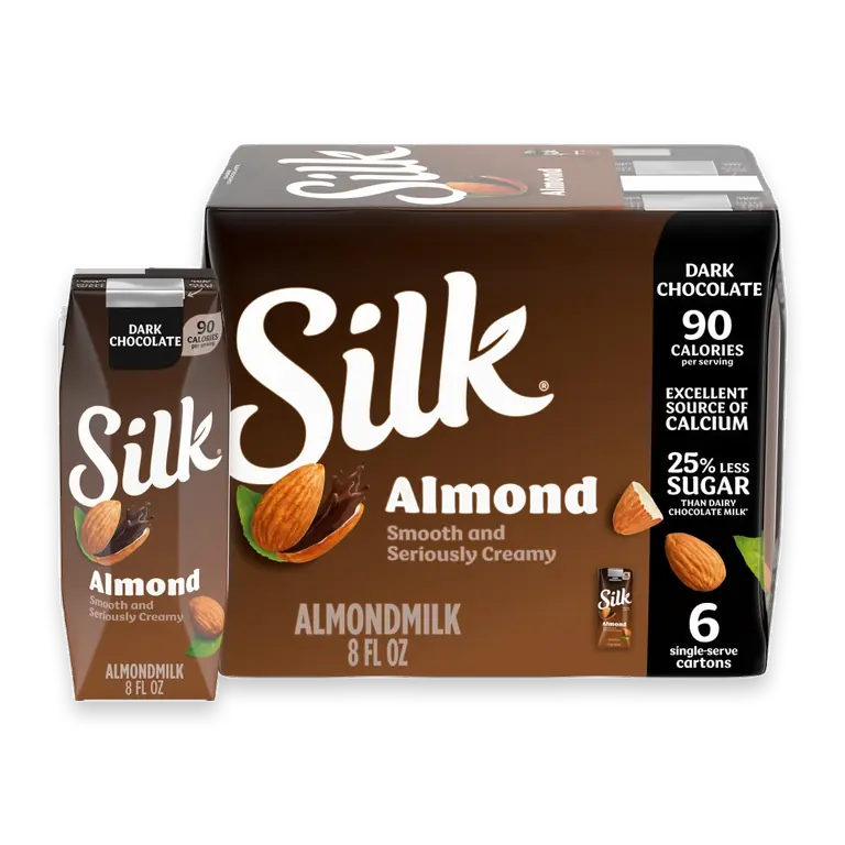 Dark Chocolate Shelf Stable Dairy Free Vegan Almond Milk Half Pint