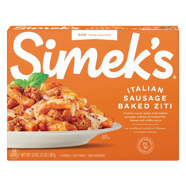 Italian Sausage Baked Ziti Family Size Frozen Meal