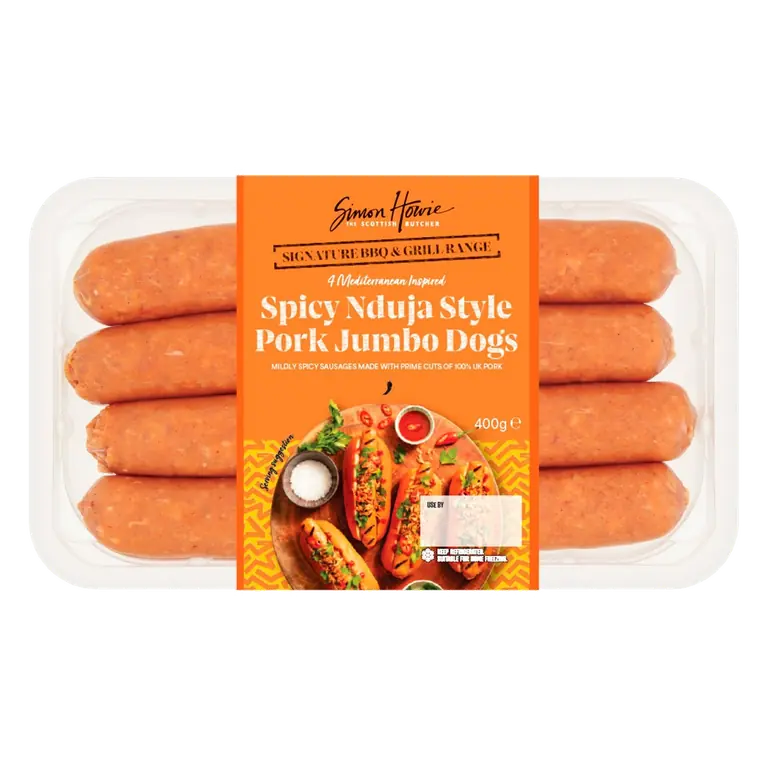 Spicy Nduja Style Pork Jumbo Dogs 400g