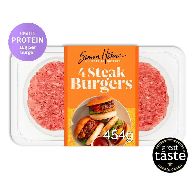 The Scottish Butcher 4 Premium Steak Burgers 454g