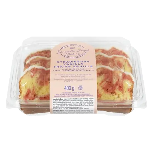 Iced Sliced Cake Strawberry Vanilla 400 g (frozen)