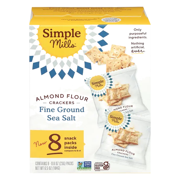 Almond Flour Fine Ground Sea Salt Crackers - 8 ct