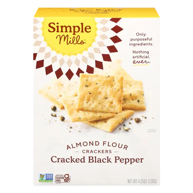 Cracked Black Pepper Almond Flour Crackers